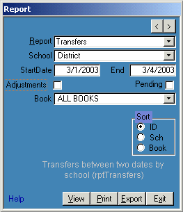Textbook Reports form